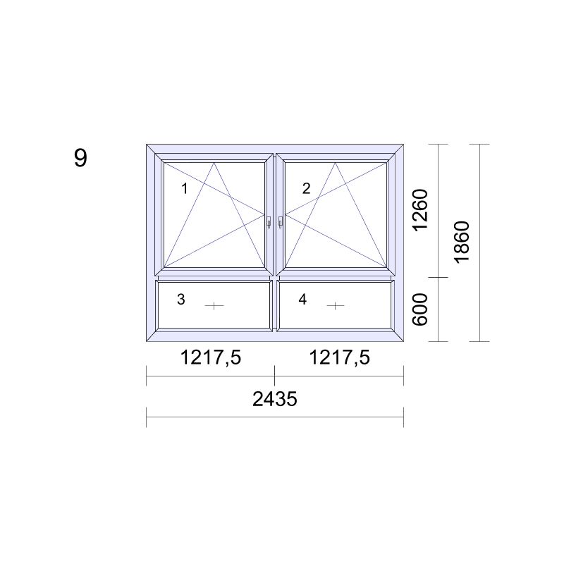 P.09 2430x1860mm - Fenêtre PVC