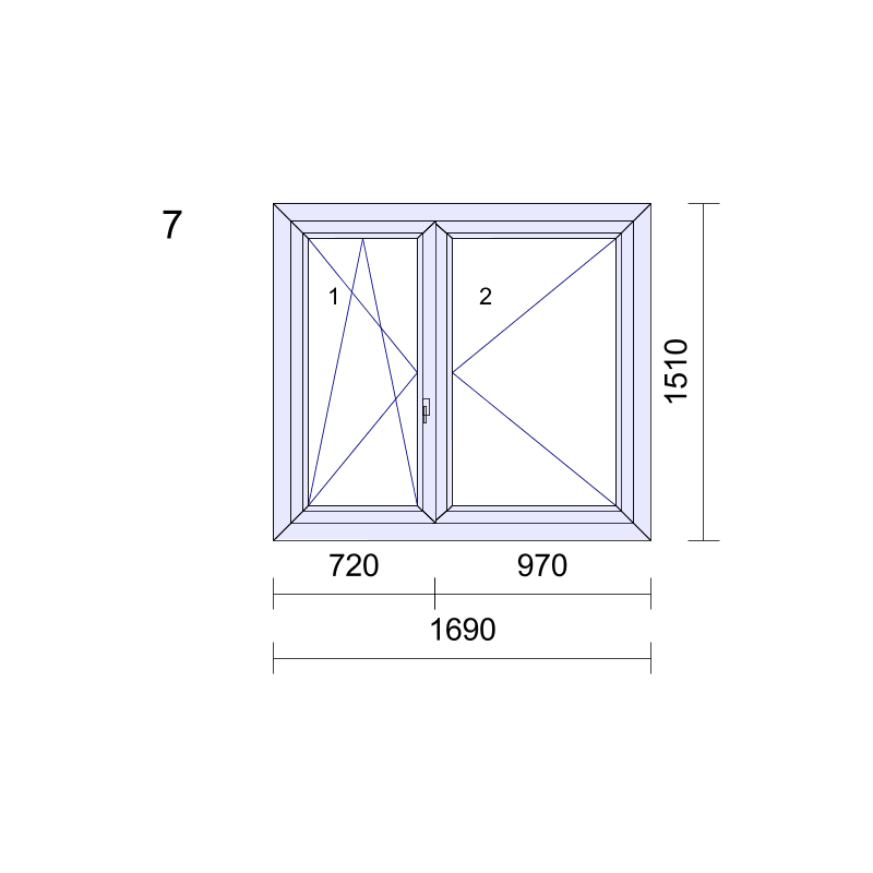 P.07 1690x1510mm -  Fenêtre PVC