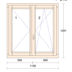 P.06 1130x1201mm - Fenêtre Bois