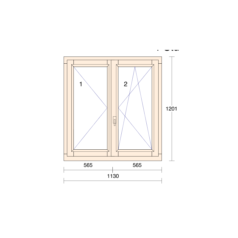 P.06 1130x1201mm - Fenêtre Bois