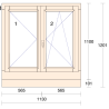 P.07A&B - 1130x1201mm - Fenêtre Bois