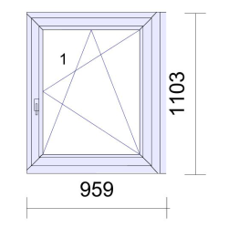 P.01 959x1103mm - Fenêtre PVC