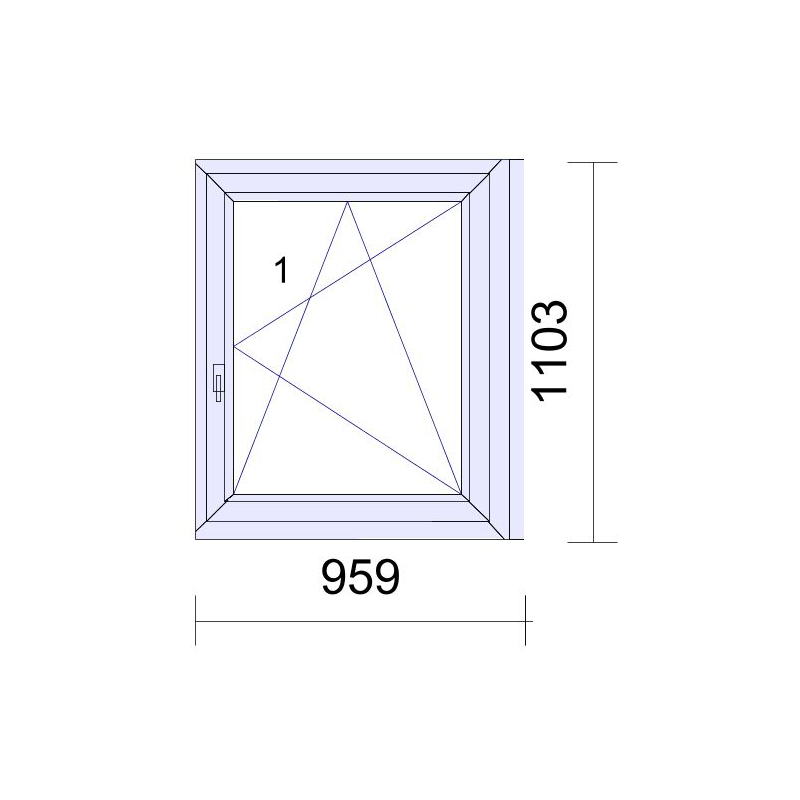 P.01 959x1103mm - Fenêtre PVC