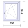 P.01 959x1103mm - Fenêtre PVC