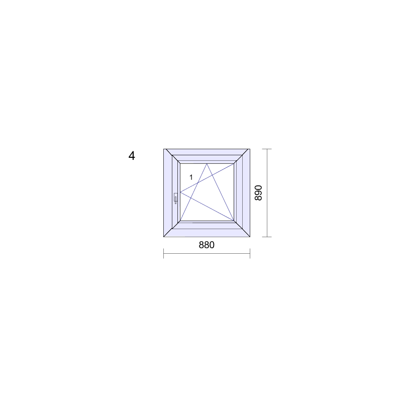 P.04 880x890mm - Fenêtre PVC