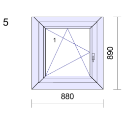 P.05 880x890mm - Fenêtre PVC