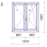 P.02 1214x1357mm - Fenêtre PVC