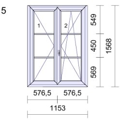 P.05 1153x1568mm - Fenêtre PVC