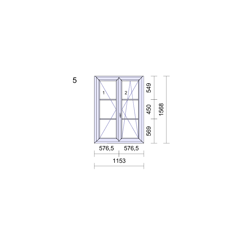 P.05 1153x1568mm - Fenêtre PVC