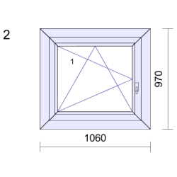 P.02 1060x970mm - Fenêtre PVC