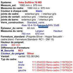 P.02 1060x970mm - Fenêtre PVC