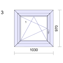 P.03 1030x970mm - Fenêtre PVC