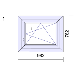 P.01 982x782mm - Fenêtre PVC