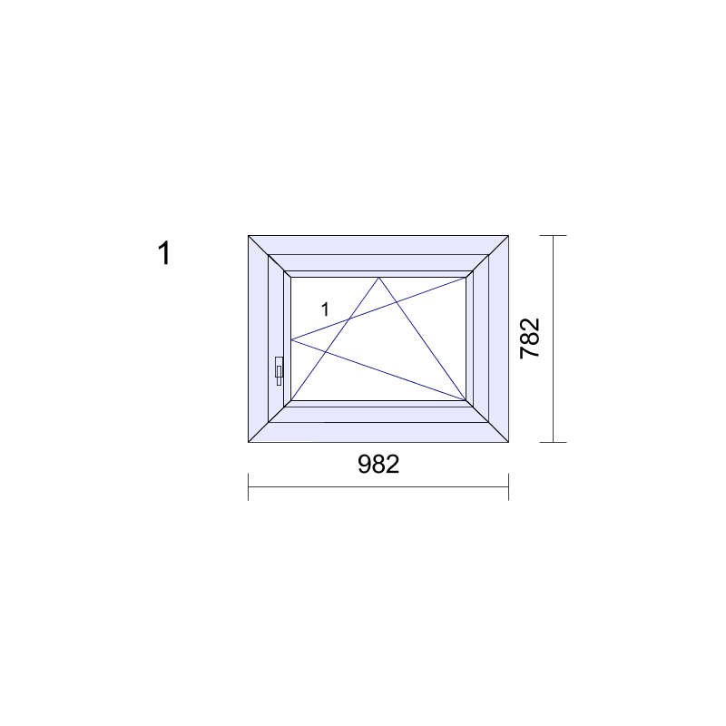 P.01 982x782mm - Fenêtre PVC