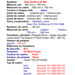 P.01 982x782mm - Fenêtre PVC