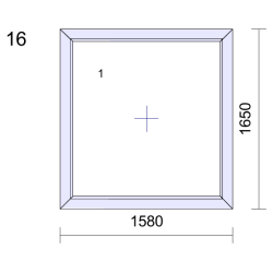 P.16 1580x1650mm - Verre-Fixe PVC