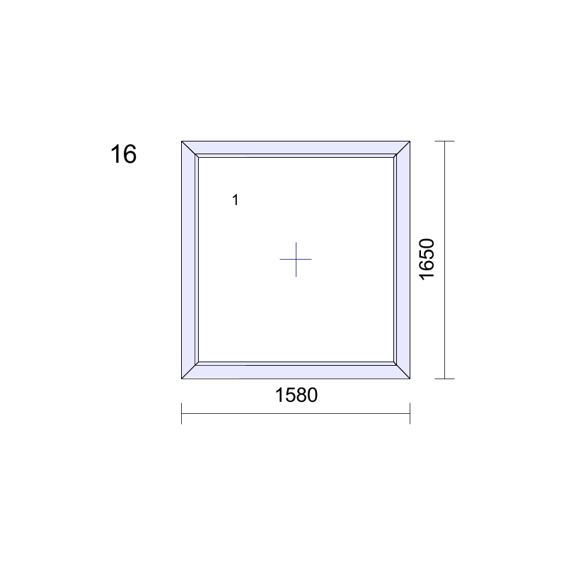 P.16 1580x1650mm - Verre-Fixe PVC