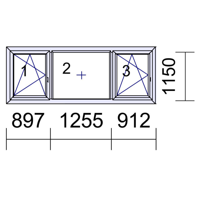 P10/1 3064x1150mm - Fenêtre PVC