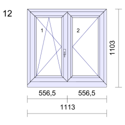 P.12 1113x1103mm - Fenêtre PVC