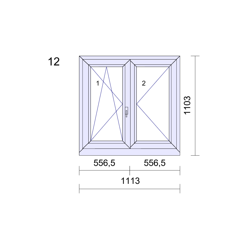 P.12 1113x1103mm - Fenêtre PVC