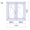 P.12 1113x1103mm - Fenêtre PVC