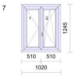 P.07 1020x1245mm - Fenêtre PVC