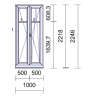 P.17 1000x2248mm - Porte-Fenêtre PVC