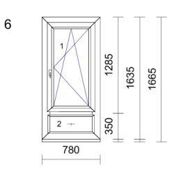 P.06 780x1665mm - Fenêtre PVC