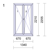 P.01 1340x2255mm - Porte-Fenêtre PVC