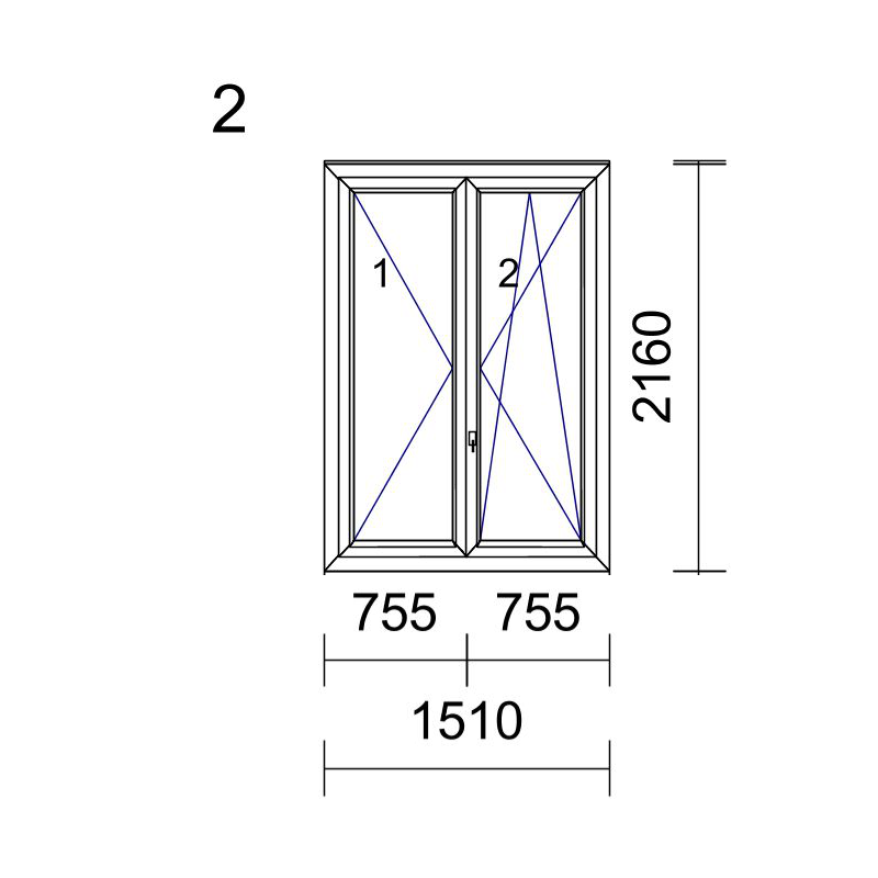 P.02 1510x2160mm - Porte-Fenêtre