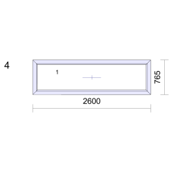 P.04 2600x765mm - Fenêtre PVC