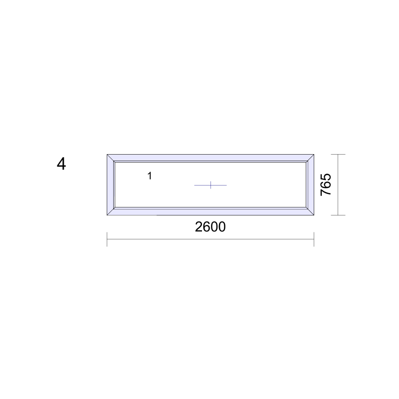 P.04 2600x765mm - Fenêtre PVC