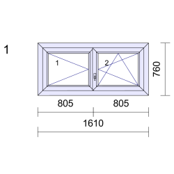 P.01 1610x760mm - Fenêtre PVC