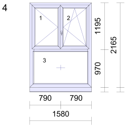 P.04 1580x2165mm - Fenêtre PVC