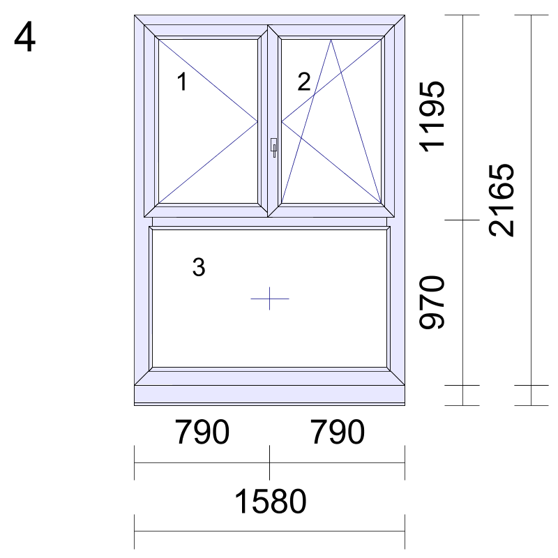 P.04 1580x2165mm - Fenêtre PVC