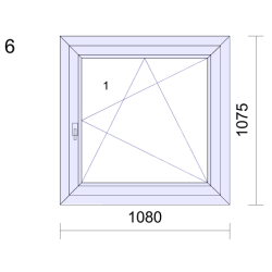 P.06 1080x1075mm - Fenêtre PVC