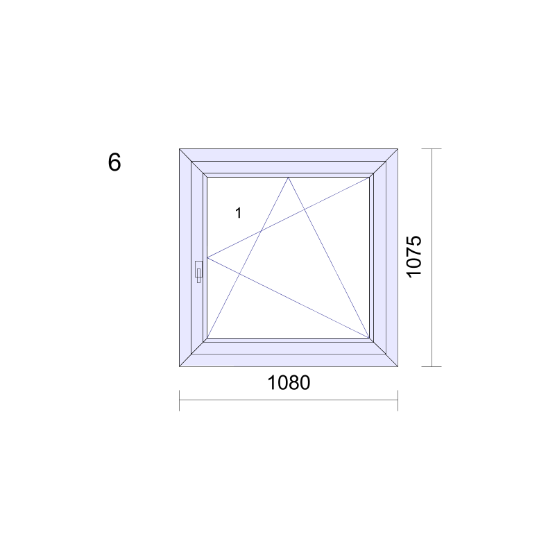 P.06 1080x1075mm - Fenêtre PVC