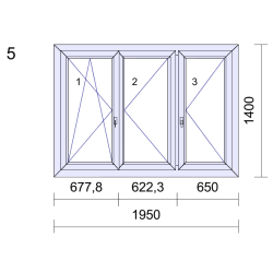 P.5 1950x1400mm - Fenêtre PVC