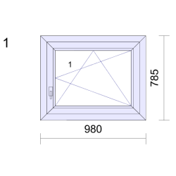 P.01 980x785mm - Fenêtre PVC