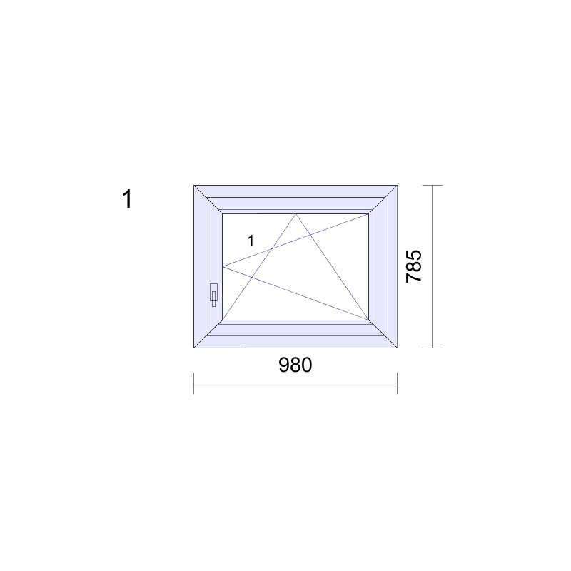 P.01 980x785mm - Fenêtre PVC