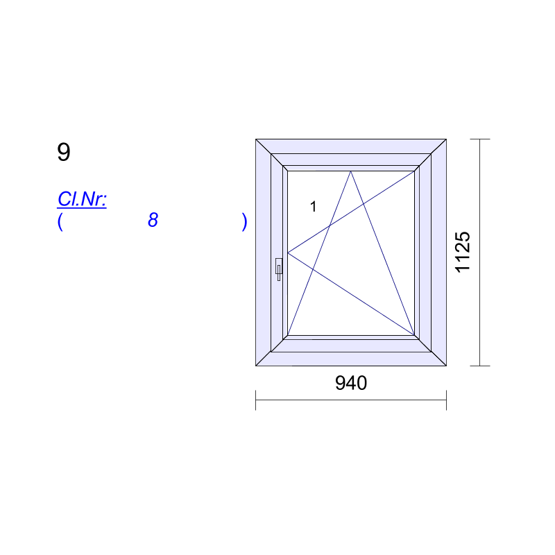 P.09 940x1125mm - Fenêtre PVC