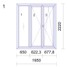 P.01 1950x2220mm - Porte-Fenêtre PVC