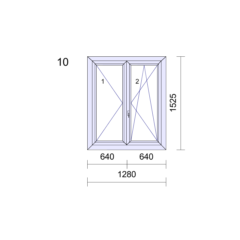 P.10 1280x1525mm - Fenêtre PVC