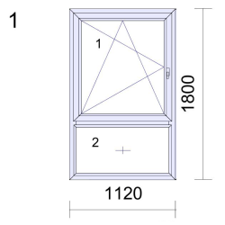 P.01 1120x1800mm - Fenêtre PVC