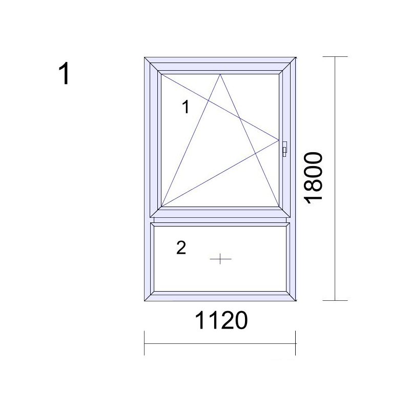 P.01 1120x1800mm - Fenêtre PVC