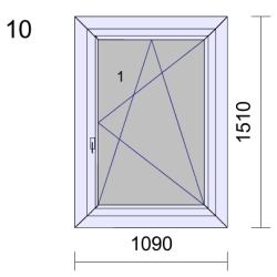 P.10 1090x1510mm -  Fenêtre PVC