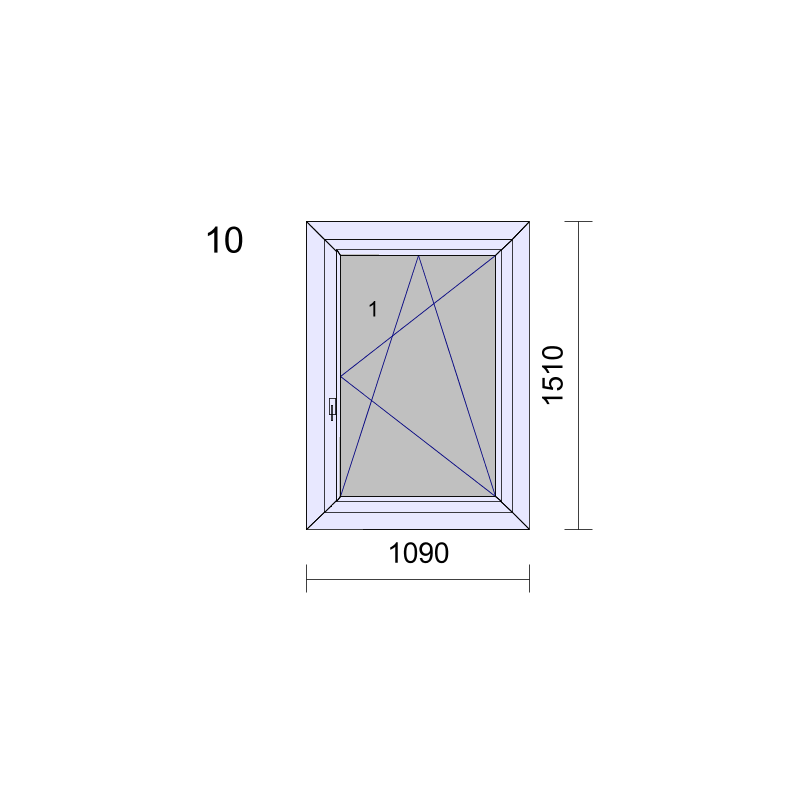 P.10 1090x1510mm -  Fenêtre PVC