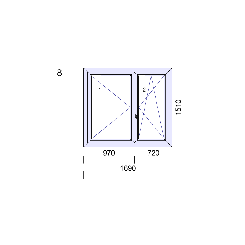 P.08 1690x1510mm -  Fenêtre PVC